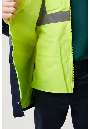 Eradium 5n1 Reflektörlü İş Güvenliği Parkası F.sarı-lacivert