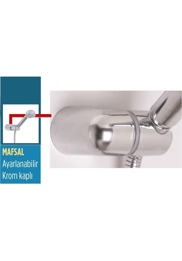 Welldone Mafsal Duş Askısı Krom
