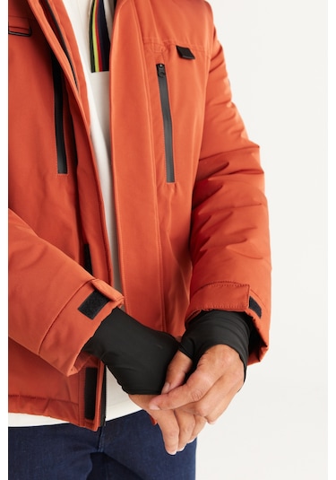 Ac&Co / Altınyıldız Classics Erkek Kıremıt Standart Fit Normal Kesim Kapüşonlu Mont Kıremıt Kiremit