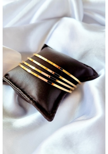 Trade Bazaar Kadın 4'lü Lüks Yüksek Kalite Çelik 65 MM Ajda Bilezik Çelik Kararmaz Bileklik