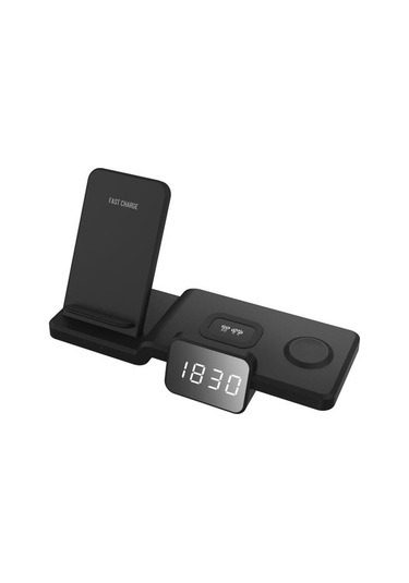 Butu C100 Watch   İçin Kısılabilir Zaman Göstergeli Çok Fonksiyonlu Kablosuz Şarj Cihazı