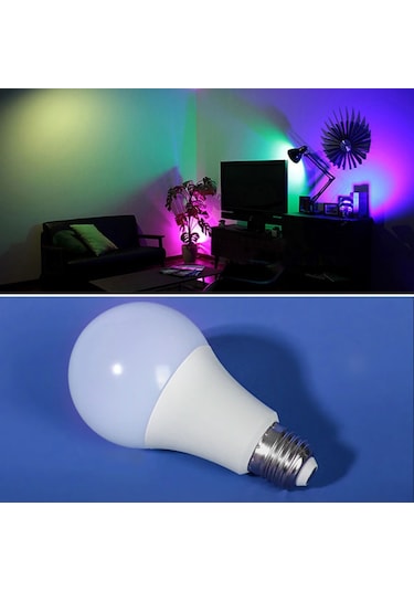 Buffer 9w Uzaktan Kumandalı 15 Farklı Renk Seçenekli Led Ampul Renkli