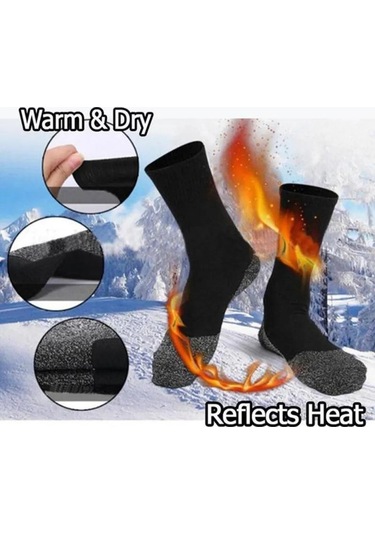 Yeni 1 Çift 35 Derece Termal Çorap Aluminize Elyaflar Supersoft Benzersiz Ultimate Konfor Çorap Siyah