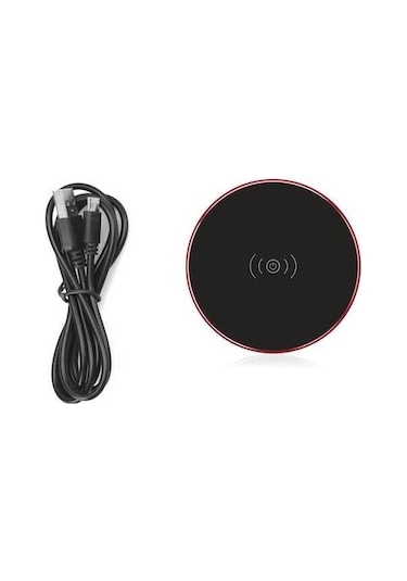 Prestigegoods Moxo N8 Akıllı Kablosuz Şarj Cihazı, Akıllı Çipli, Kaymaz Ayak Pedi, Hızlı Şarj, 5v 2a, 78.45mm, Black&red