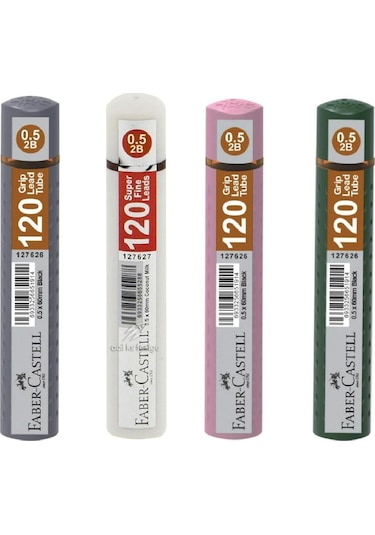 Faber Castell Grip Min 2b 60 MM Kalem Ucu 120'li 0.5 MM 4 Adet Yeni Renkler