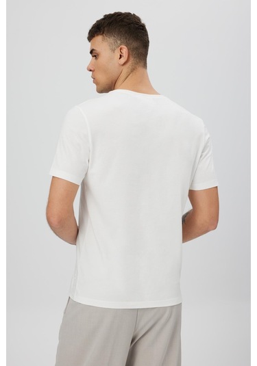 BASKILI BASIC KISA KOL ERKEK T-SHIRT BEYAZ Beyaz