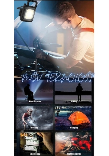 3 Adet 6w 4 Modlu Mini Led Fener Usb Şarjlı 6500 K Beyaz Işık Suya Dayanıklı Ip65 Çok Renkli