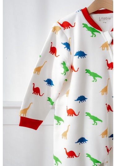 Lilabio Kız Erkek Çocuk %100 Pamuk 1.5 Tog Desenli Uyku Tulumu Dinozor Çok Renkli