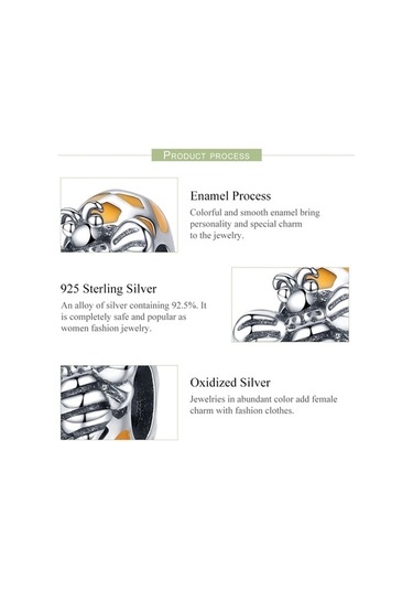 Fastbuy S925 Ayar Gümüş Arı Boncuk Dıy Bilezik Kolye Aksesuarları Çok Renkli Takı El Yapımı Çok Renkli