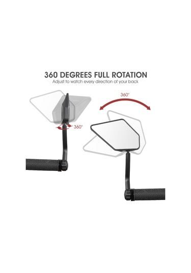 Yifomall Bisiklet Geribakış Aynası, Dönebilen Büyük Çerçeve, Dağ Bisikleti/santralit İçin, Sağlıklı Sürüş İçin Sol-sağ Çift Seti