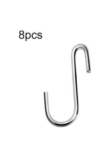 Novahub Gümüş 4/8 Adet S-şekilli Paslanmaz Çelik Asma Kancaları Mutfak Banyo Askıları Tutucu 8pcs Gümüş Gümüş
