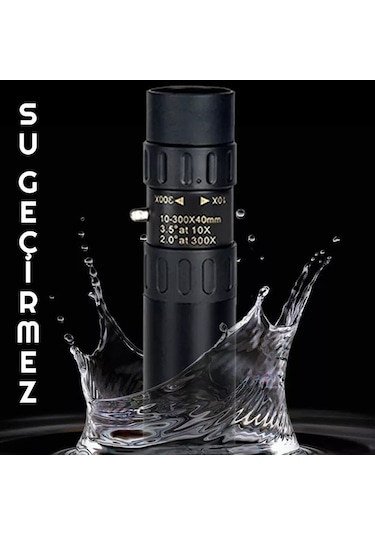 Triline 10-300x40mm Zoom Monoküler Teleskop Taşınabilir Dürbün Siyah