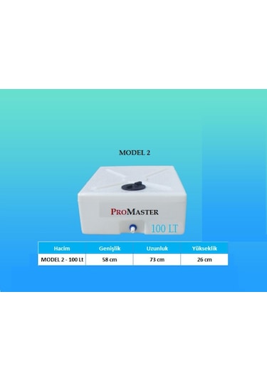 100 Lt Kare Model 2 Su Deposu Tankı Bidonu Karavan