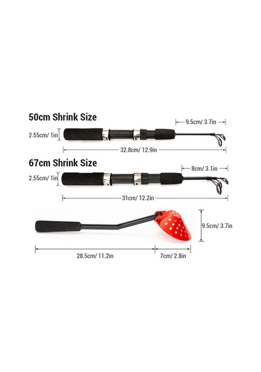 Geeksen Kışlık Dış Mekan Balıkçılık Seti 52 Parça - 50/67cm İki Bölmeli Kamış, Makara Ve Tüm Gereçler İle Tam Zirve Performans