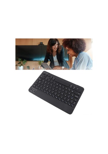 Mufunye 10 İnç Azerty Fransız Dizüstü Klavye, Bluetooth 3.0, Taşınabilir İnce, Metal Dokulu, Akıllı Telefon-tablet Bilgisayar Uyumlu, Siyah Batarya Dahil