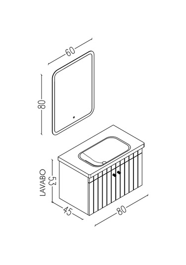 Avien 80 Cm Banyo Dolabı Cmr Led Aynalı Beyaz - Boy Dolap Hariç Beyaz
