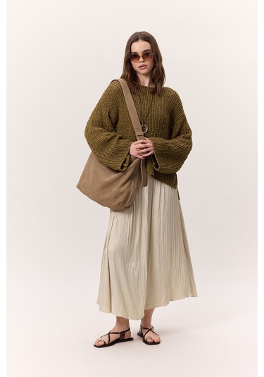 Crush Saten Etek Bej Bej