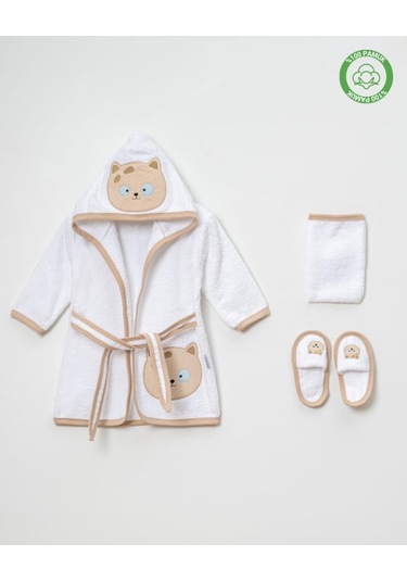 Kedili Bornoz Takımı 1-2 Yaş Bej