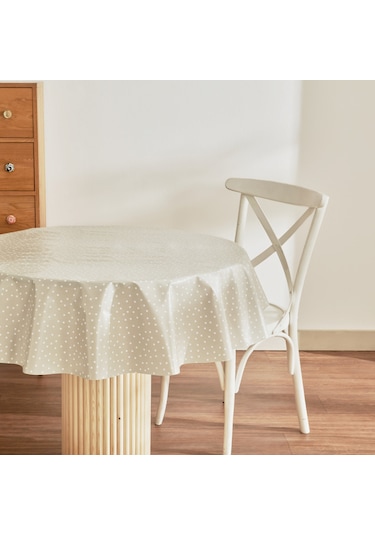 Karaca Home Luna Puantiyeli Pvc Masa Örtüsü Bej Bej