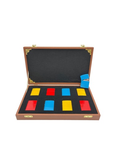 Çakmak Koleksiyon Kutusu 8 Li Deri Taba