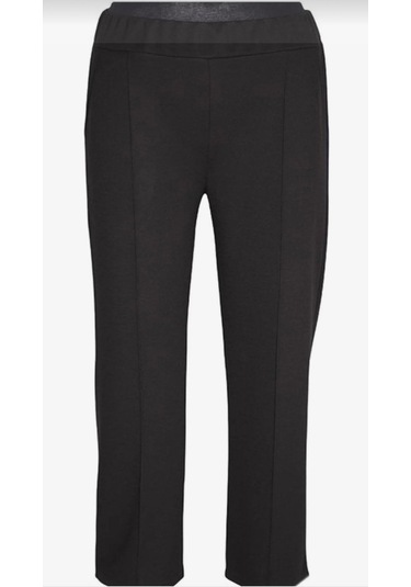 Çelik Dokuma Beli Lastikli Pantolon Siyah