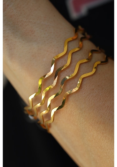 Yenigün Kuyumculuk Yatırımlık Dörtlü Zikzak Ajda Altın Bilezik