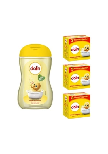 Dalin Bebek Şampuanı 200 ML + Dalin Hassas Ciltler için Bebek Sabunu 100 G 9'lu