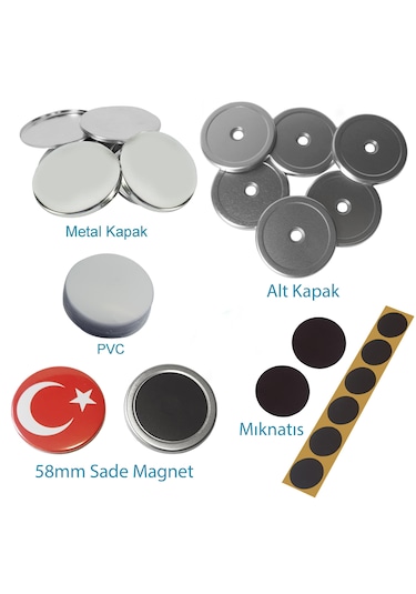Vizyonstore Buton Sade Magnet 250 Adet 58bsm Ø 58 Mm Montajsız