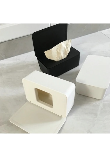 Siyah Üzerinde Beyaz Kapak-kuru Islak Mendil Kağıt Kutusu Arabası Taşınabilir Plastik Peçete Basın Doku Kutusu Peçetelik 46921642