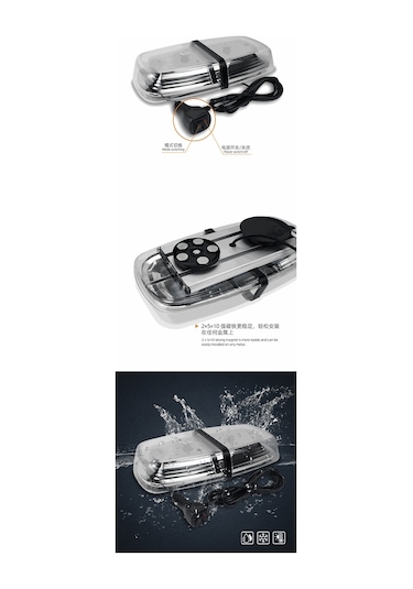 7 Fonksiyonlu Tepe Lamba Çakarlı Vantuz Ve Mıknatıslı 12-30v Kırmızı-mavi / Laık535