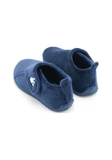 Gezer Kışlık Erkek Çocuk Rahat Taban Cırt Cırtlı Ayarlanabilir Ev Okul Kreş Panduf Ayakkabı Lacivert