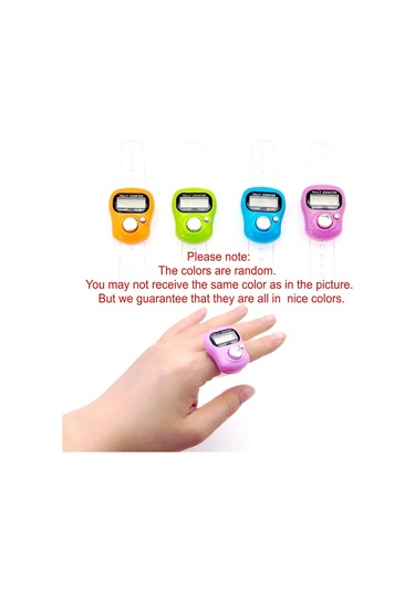 Ximistore9 4'lü Mini Dijital Parmak Sayacı Seti - Lcd Ekranlı, Sıfırlama Tuşlu, 5 Basamaklı, Çeşitli Renkler Yeşil-mavi-turuncu-pembe Diğer