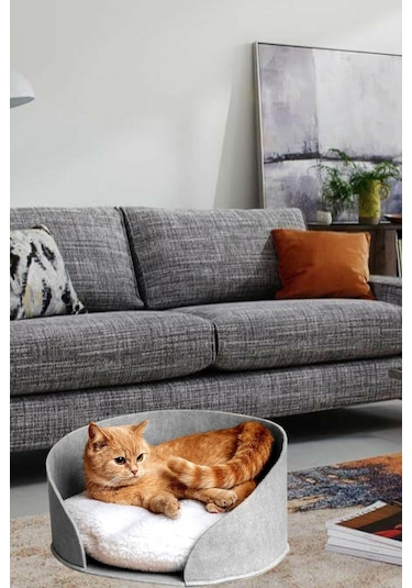 Bundera Puki Peluş Minderli Kedi Yuvası 45 x 20 CM