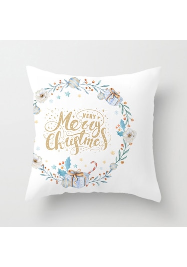 Cartoon Hand-painted Style Christmas Decorative Pillow No.26 Ekru