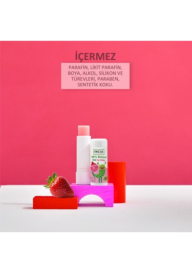 Incıa Doğal Kids Dudak Besleyici Çilek Dudak Bakım Kremi