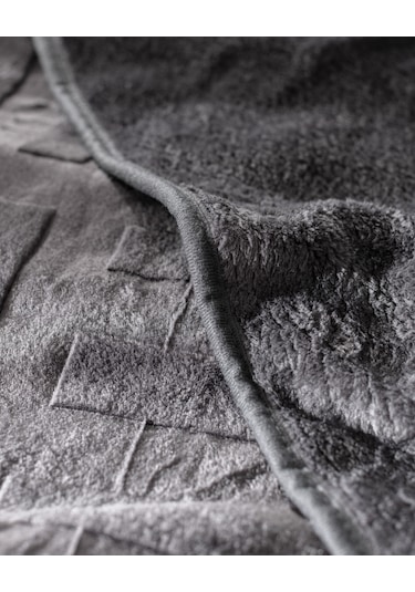 Clementine Çift Kişilik Vizon Emboss Battaniye - Antrasit Gri