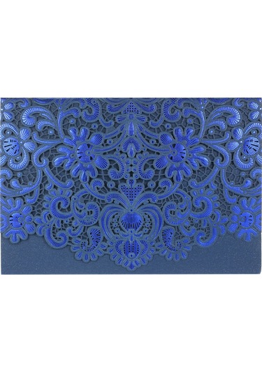Yaozixa 10 Adet Mavi Perl Kağıt Davetiye Kılıfı - Düğün, Doğum Günü, Toplantı İçin Zarif Emboslu Desenli Davet Kartı Standart