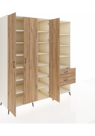 Kronos Dolap 16 Raflı 2 Çekmeceli 3 Kapaklı 220x59x243 Aytaşı-çam/çam Atlas Çam/atlas Çam