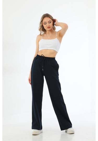 Kallima Lacivert Mevsimlik Salaş Rahat Bolpaça Kadın Eşofman Altı Lacivert