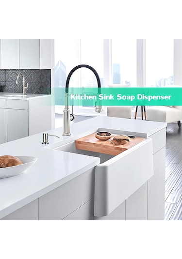 Symbee 304 Çelik Sabun Dağıtıcı 300ml - Mutfak Lavabo Ve Banyo Lavabosu İçin Kolay Kurulumlu Sabun Verici Gümüş