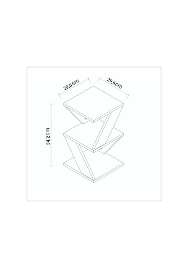 Albeni Yan Sehpa Ahşap Siyah - Antrasit Antrasit