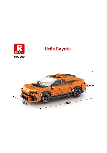 Reobrix Creator 690 Lamborghini Urus Suv Araba Yaratıcı Yapı Blok Seti Building Blocks - 408 Parça
