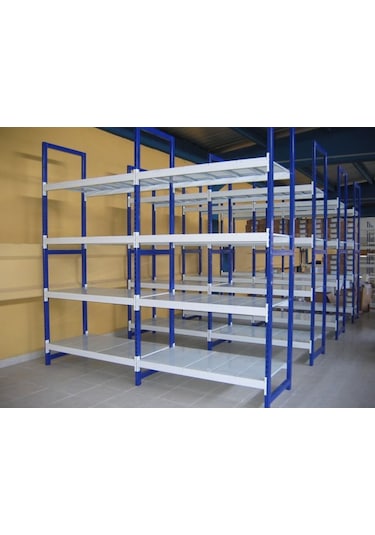 Rafburada Rafburada® 4 Katlı Depo Rafı. 150-300 Kg Taşıma Kapasiteli Hafif