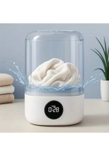 Fochsia Beyaz 4000mah Usb Şarjlı Mini Çamaşır Makinesi