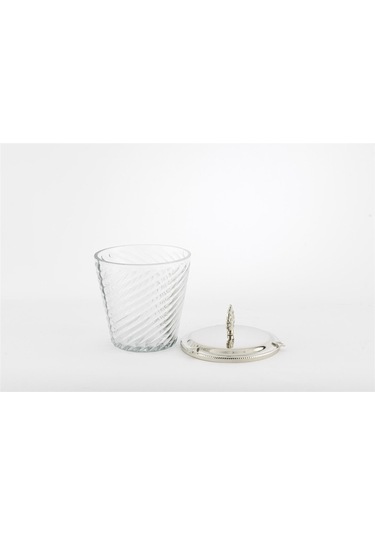 Mikasa Moor Gümüş Kapaklı Cam Kavanoz 14x18cm Gümüş - Şeffaf