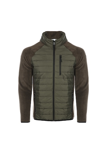 Ghassy Co. Erkek Hafif Şişme Tam Fermuarlı Polar Ceket Siyah R.A.Y