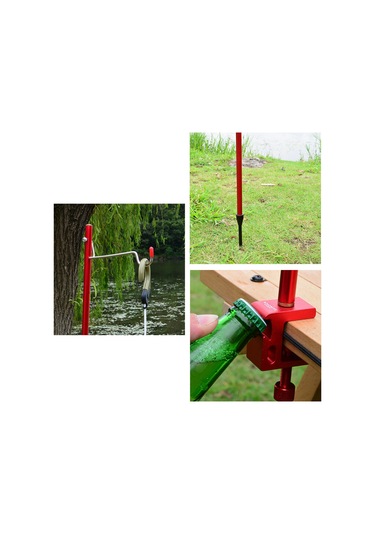 Sundick Çıkarılabilir Fener Standı Lamba Tripod Kamp Lambası Kırmızı Kızıl