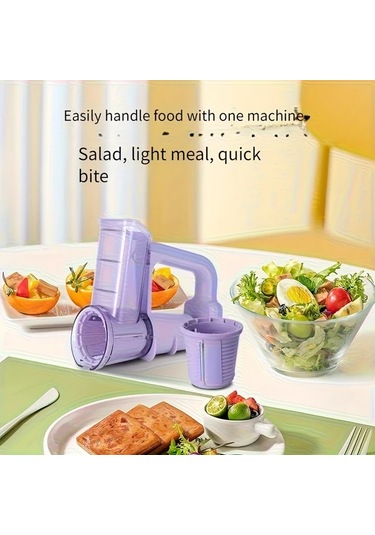 Elmpaly Gri Beyaz Usb Motorlu Mutfak Rondosu Doğrama Dilimleme Rendeleme Buz Kırma Gri Beyaz