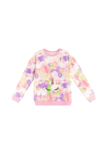 Denokids Mshb&g Unicorn Batik Desenli Kız Çocuk Eşofman Takım Çok Renkli