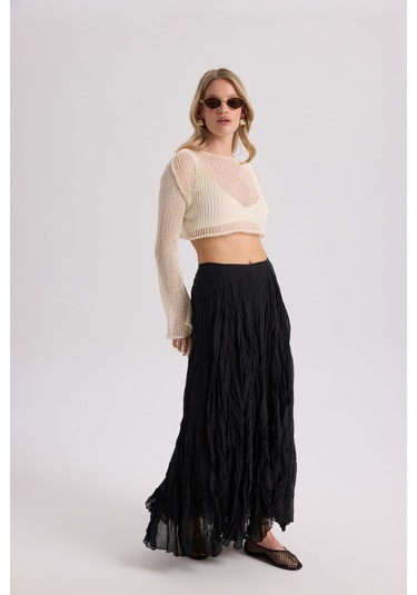 Mai Collection Mai Studios Co. Daisy Ekru İnce Triko Crop Ekru